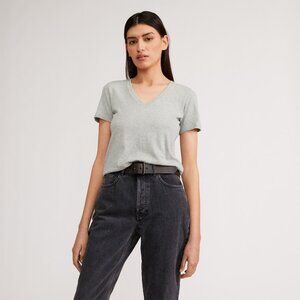 NWOT Everlane The Organic Cotton V-Neck Grey - Size L